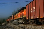 Going-away shot of the BNSF trio on the K12429 CBR train